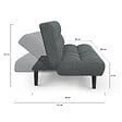 ID MARKET - Canapé clic clac 3 places capitonné SALOME en tissu gris anthracite - vignette