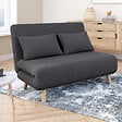 ID MARKET - Canapé convertible ROMEO lit d'appoint 2 places 120 x 190 cm tissu gris anthracite - vignette