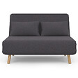 ID MARKET - Canapé convertible ROMEO lit d'appoint 2 places 120 x 190 cm tissu gris anthracite - vignette
