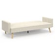 ID MARKET - Canapé droit scandinave 3 places convertible LARS en velours côtelé beige - vignette