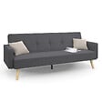 ID MARKET - Canapé droit scandinave 3 places convertible LARS en tissu gris - vignette