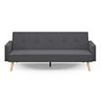 ID MARKET - Canapé droit scandinave 3 places convertible LARS en tissu gris - vignette