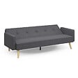 ID MARKET - Canapé droit scandinave 3 places convertible LARS en tissu gris - vignette
