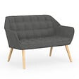 ID MARKET - Canapé droit scandinave 2 places CASTILLE en tissu matelassé gris anthracite - vignette
