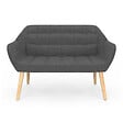 ID MARKET - Canapé droit scandinave 2 places CASTILLE en tissu matelassé gris anthracite - vignette