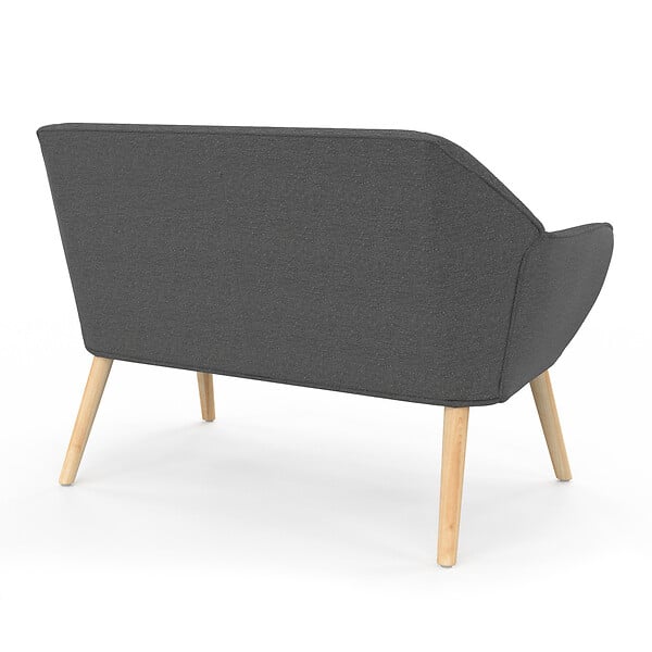 ID MARKET - Canapé droit scandinave 2 places CASTILLE en tissu matelassé gris anthracite - large