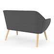 ID MARKET - Canapé droit scandinave 2 places CASTILLE en tissu matelassé gris anthracite - vignette