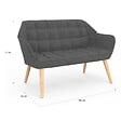 ID MARKET - Canapé droit scandinave 2 places CASTILLE en tissu matelassé gris anthracite - vignette