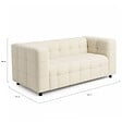ID MARKET - Canapé droit 2 places capitonné AMANCE en tissu bouclette beige - vignette
