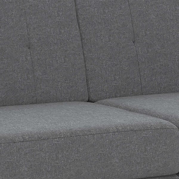 ID MARKET - Canapé droit 3 places CALLIE en tissu gris anthracite - large
