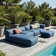 OVIALA - Salon de jardin modulable 5 places bleu pacific - Mixi - vignette