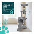 VOUNOT - Arbre a chat 112cm multi niveaux Griffoir et niche Gris - vignette