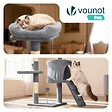 VOUNOT - Arbre a chat 112cm multi niveaux Griffoir et niche Gris - vignette