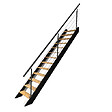 KORDO - Escalier bois droit noir avec garde-corps à LED intégrées, Diverso KORDO - vignette