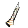 KORDO - Escalier bois quart-tournant droit noir avec garde-corps à LED intégrées, Diverso KORDO - vignette