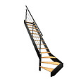 KORDO - Escalier bois quart-tournant gauche noir avec garde-corps à LED intégrées, Diverso KORDO - vignette