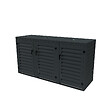 ATOLE - Abri poubelle - Cache poubelle Triple en Aluminium thermolaqué 3x240 Litres - Gris anthracite - vignette