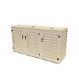 ATOLE - Abri poubelle - Cache poubelle Triple en Aluminium thermolaqué 3x120 Litres - Crème - vignette