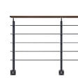 KORDO - Kit garde-corps anthracite avec main courante Kebony 2m pose en applique, Opalu KORDO - vignette