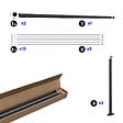 KORDO - Kit garde-corps aluminium gris anthracite 2m pose à plat, Initio KORDO - vignette