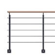 KORDO - Kit garde-corps anthracite avec main courante hêtre 2m pose en applique, Opalu KORDO - vignette