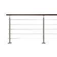 KORDO - Garde-corps inox main courante bois gris pose à plat, Inoca KORDO - vignette