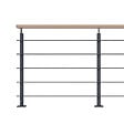 KORDO - Kit garde-corps anthracite avec main courante hêtre 2m pose à plat, Opalu KORDO - vignette