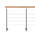 KORDO - Kit garde-corps aluminium gris alu 2m pose latérale avec main courante teintée chêne, Inoline KORDO - vignette