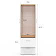 ID MARKET - Armoire 2 portes JULIANA blanc et bois penderie 50 cm avec 2 tiroirs - vignette