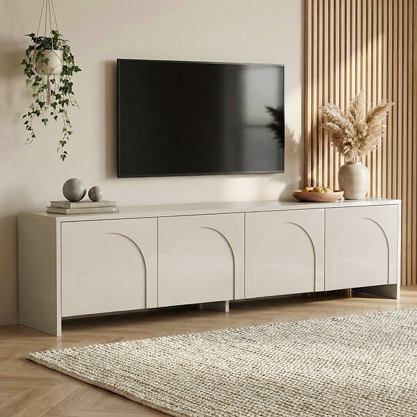HABITAT ET JARDIN - Meuble TV en bois "Aurelia" - 180 x 32 x 45 cm - Crème - large