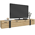 ID MARKET - Meuble TV 180 cm suspendu PHOENIX 3 portes design industriel - vignette