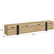 ID MARKET - Meuble TV 180 cm suspendu PHOENIX 3 portes design industriel - vignette