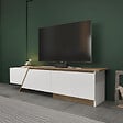HABITAT ET JARDIN - Meuble TV en bois "Zonas" - 180 x 35 x 28 cm - Blanc - vignette