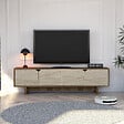 HABITAT ET JARDIN - Meuble TV en bois "istemi" 180 x 30 x 50 cm - Noyer - vignette