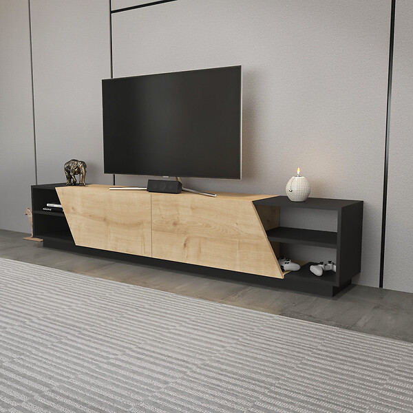 HABITAT ET JARDIN - Meuble TV en bois "Rhodes" - 240 x 37 x 47 cm - Beige - large