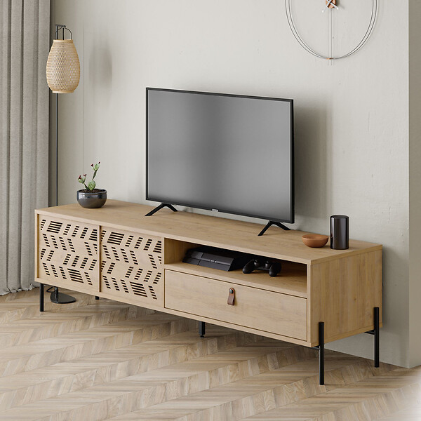 HABITAT ET JARDIN - Meuble TV en bois "Dionysos" - 170 x 45 x 48 cm - Beige - large