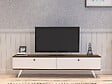 HABITAT ET JARDIN - Meuble TV en bois "Parlak" - 160 x 25 x 40 cm - Blanc - vignette