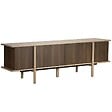 OVIALA - Meuble TV effet bois 4 portes 180 cm taupe - Nelio - vignette
