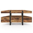 ID MARKET - Meuble TV 110 cm d'angle AUSTRIA bois pied épingle avec tiroirs - vignette