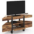 ID MARKET - Meuble TV 110 cm d'angle AUSTRIA bois pied épingle avec tiroirs - vignette