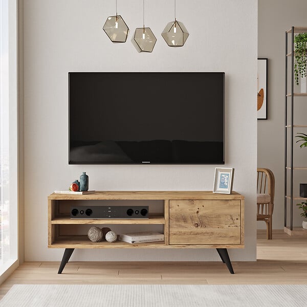HABITAT ET JARDIN - Meuble TV en bois "Imo" - 110 x 40 x 44 cm - Marron - large