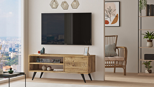 HABITAT ET JARDIN - Meuble TV en bois "Imo" - 110 x 40 x 44 cm - Marron - large