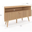 ID MARKET - Meuble TV 110 cm d'angle JULIETTE 1 porte effet lattes coloris chêne - vignette