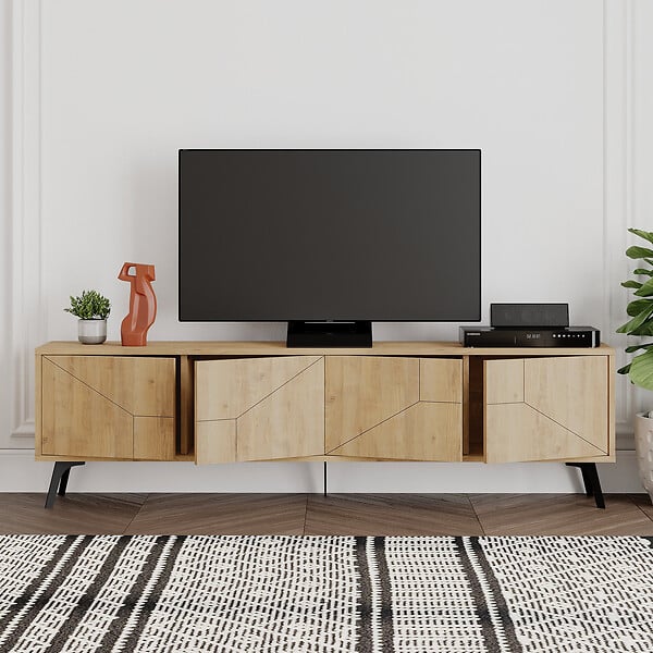 HABITAT ET JARDIN - Meuble TV en bois "Dune" - 180 x 29 x 50 cm - Beige - large