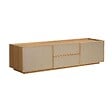 OVIALA - Meuble TV effet bois 150 cm style scandinave bois clair  - Tomy - vignette