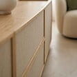 OVIALA - Meuble TV effet bois 150 cm style scandinave bois clair  - Tomy - vignette