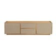OVIALA - Meuble TV effet bois 150 cm style scandinave bois clair  - Tomy - vignette