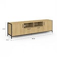ID MARKET - Meuble TV 180 cm DETROIT 2 portes 2 tiroirs design industriel - vignette