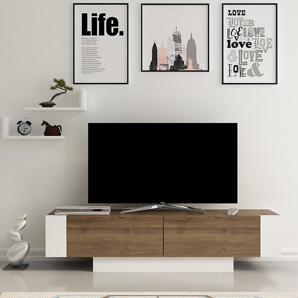 HABITAT ET JARDIN - Meuble TV en bois "Matera" - 150 x 31 x 41 cm - Marron - large