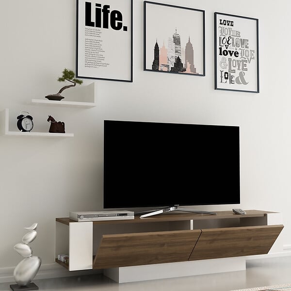 HABITAT ET JARDIN - Meuble TV en bois "Matera" - 150 x 31 x 41 cm - Marron - large